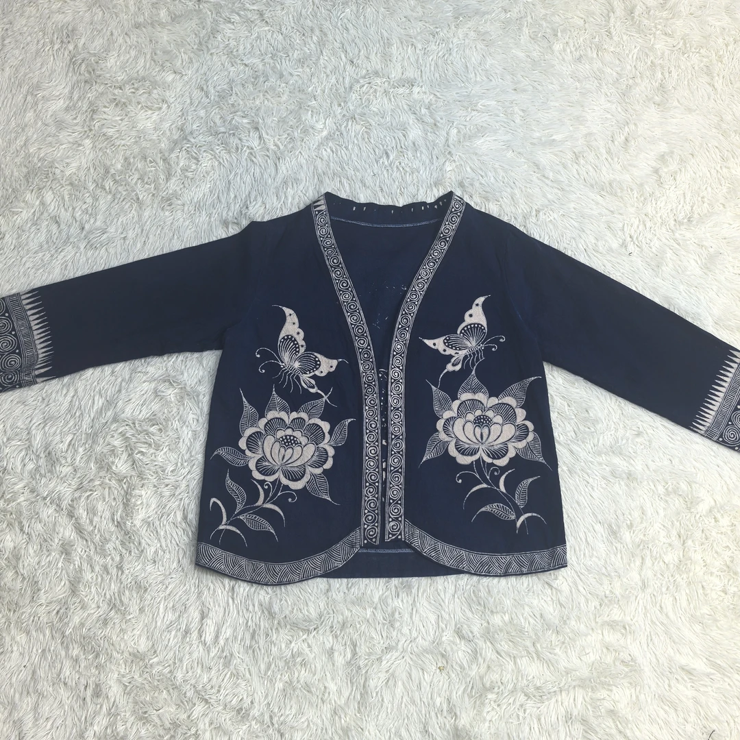 贵州村超非遗蜡染短款修身上衣女款