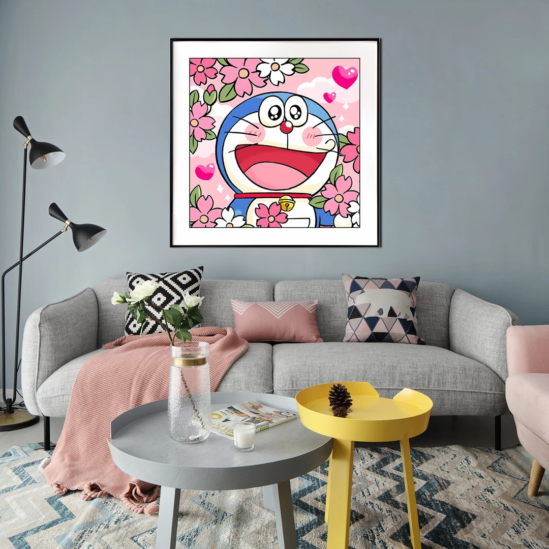 【新疆长绒棉绣布】5464小花哆啦十字绣大格40x40cm满绣20种绣线