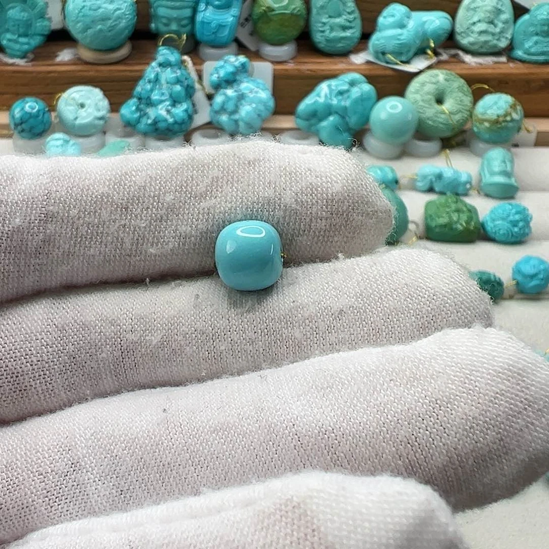 绿松石老型珠 未镶嵌太*郎