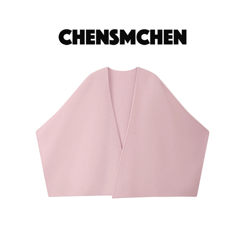 CHENSMCHEN 绵羊毛设计感毛呢斗篷女时尚气质优雅上衣CSD8235SL