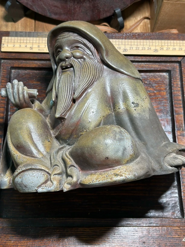 初代小山一草备前烧摆件高21cm宽22cm