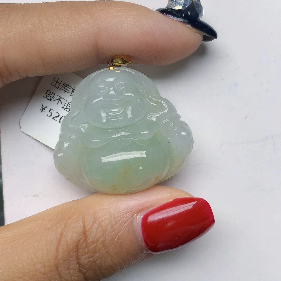 翡翠18K金镶嵌颈饰天然翡翠