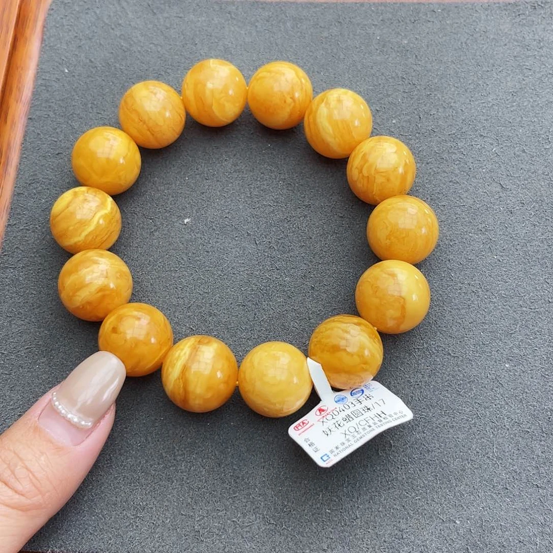 琥珀手链未镶嵌卢****N17m 花蜡