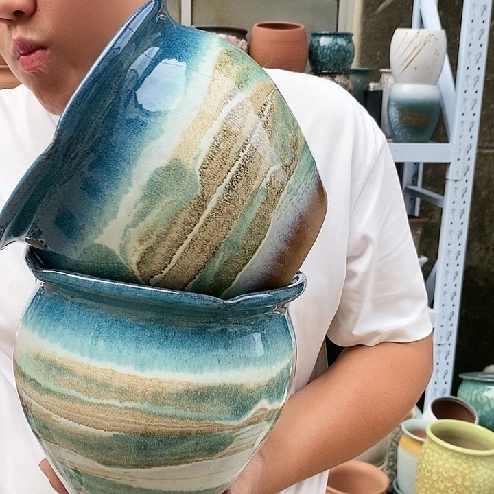紫砂花盆口20高18福利