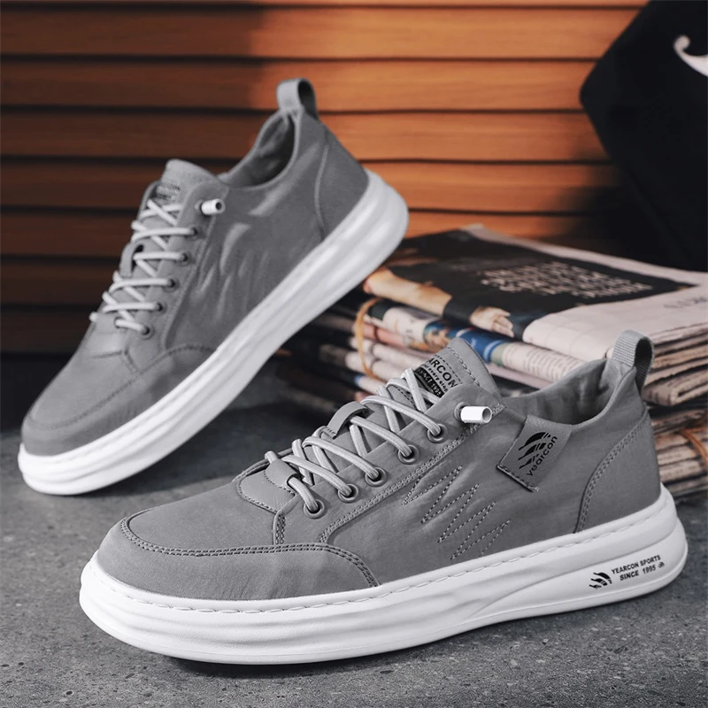 YEARCON/意尔康运动冰丝休闲板鞋秋季布鞋薄款透气厚底上班男鞋