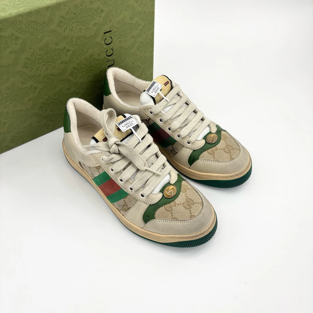 未使用 GUCCI/古驰 36码时尚经典脏脏鞋绿尾/TT250675