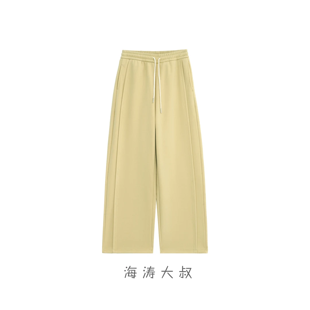 【海涛大叔】「牛乳椰奶裤」厚绒宽边纯色休闲裤MJA724