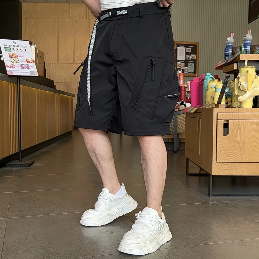 DB 男装夏季新款宽松休闲户外工装短裤男洋气显瘦设计裤子-171