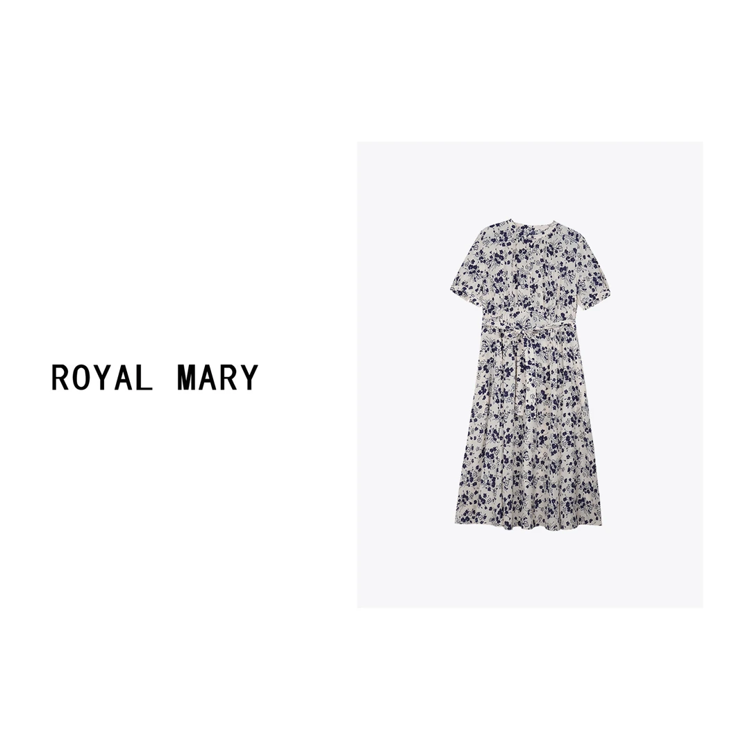 ROYAL MARY高奢时尚气质优雅百搭夏季新款桑蚕丝碎花连衣裙WJ705