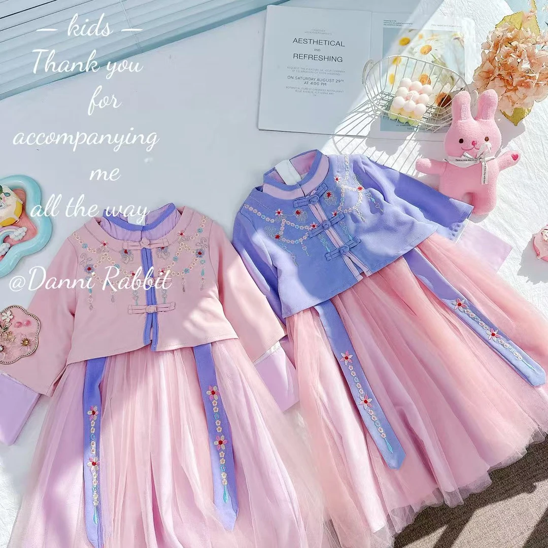 【Dannirabbit】*春款盘扣女童汉服裙 X-720