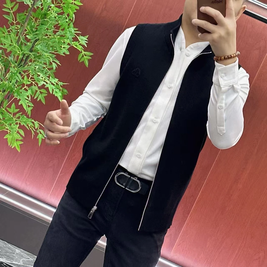 8612马甲 【杨会长男装】男士秋冬款绵羊毛混纺立领针织马甲•绅士
