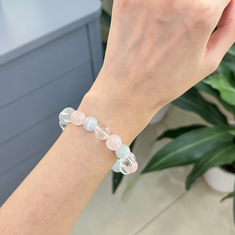 魔法美少女天然多宝水晶手串白水晶黑金女款百搭