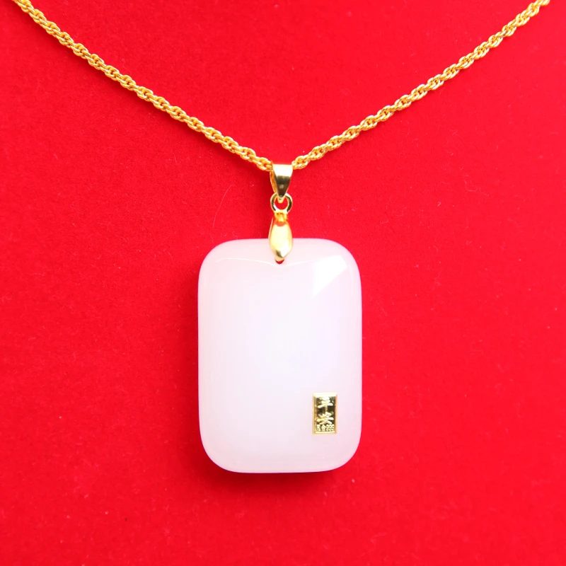 黄金真金镶嵌金丝玉玉石平安无事牌t椭圆形--增证书礼盒- -Yj