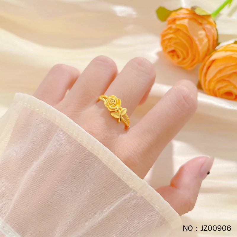 #情人节 #婚庆 【精品】活口戒指镂空麻花艺术臂花卉女戒相遇