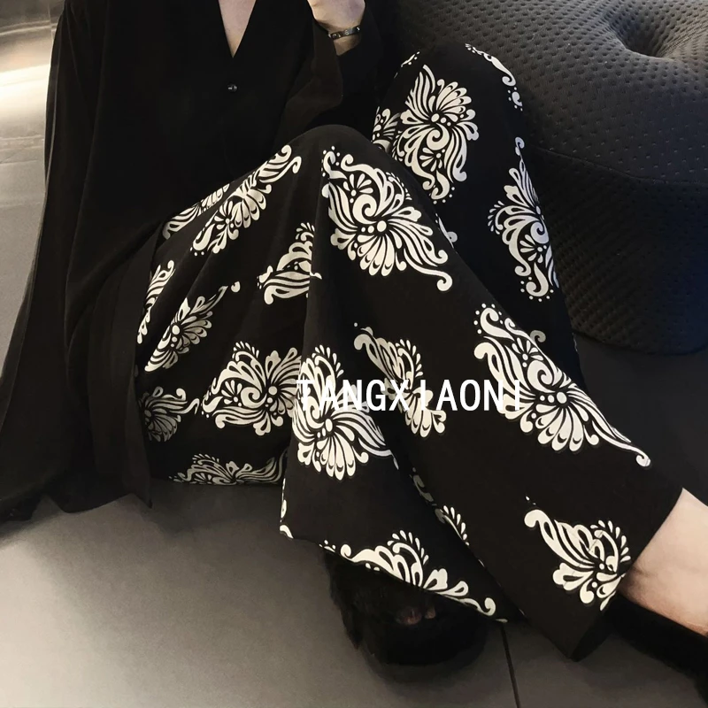 2店 麻麻子 图腾花 阔阔裤