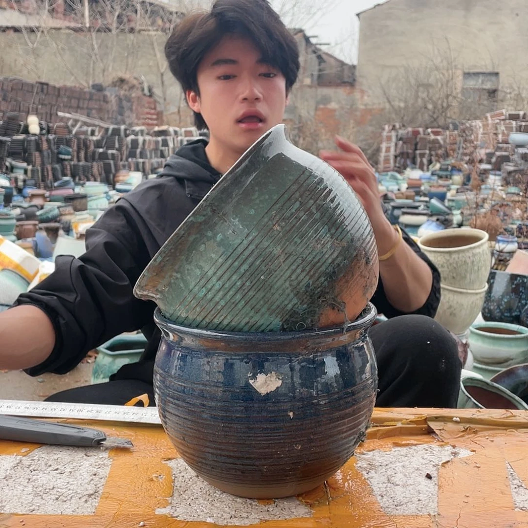 宜兴紫砂粗陶花盆