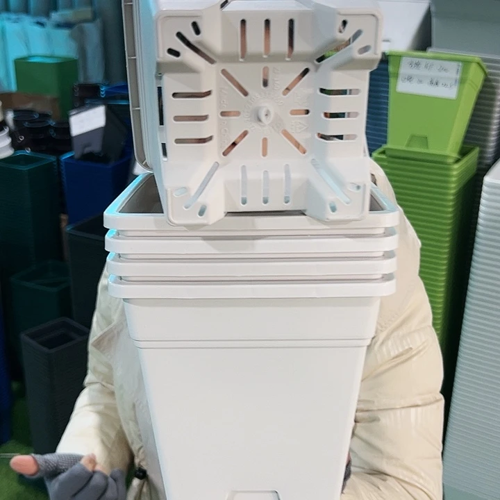 正品方盆口16高18白色无托5只