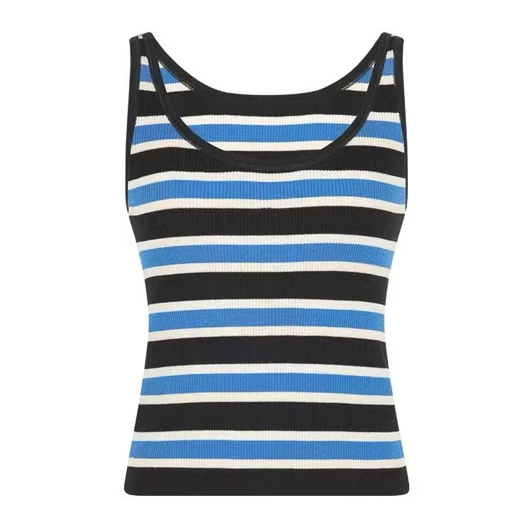 海岸线针织背心U领