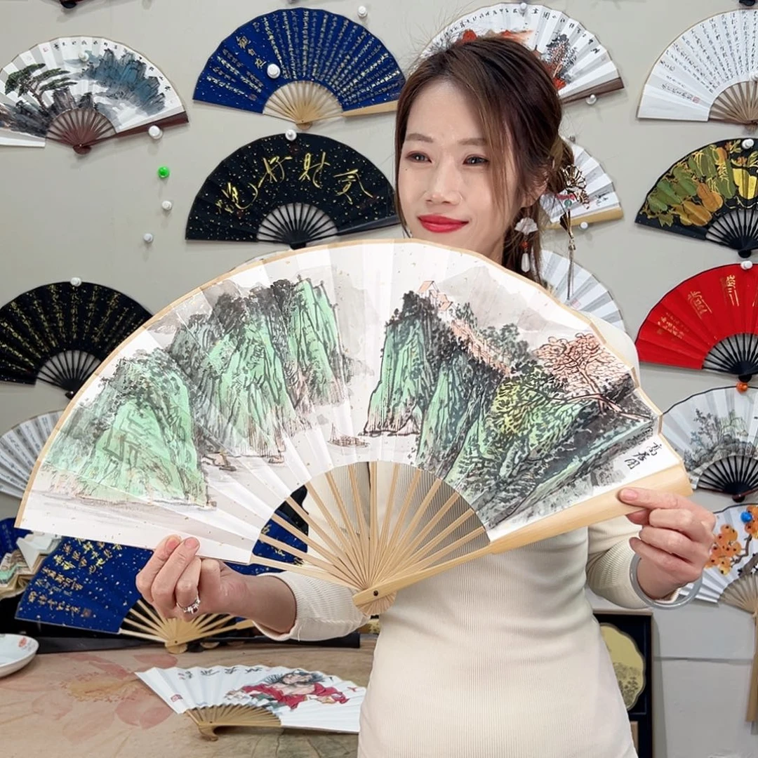 书法十寸玉竹-文玩扇-手写-粘好发出