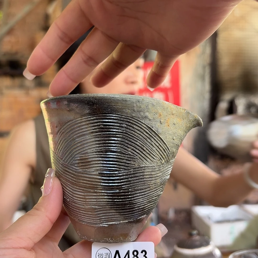 杯坭兴陶柴烧全手工原矿泥料杯