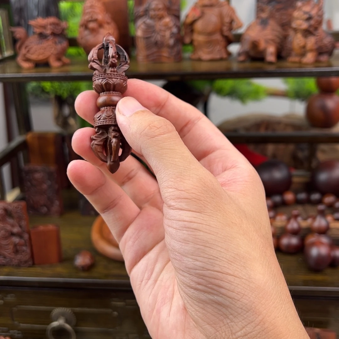 枣木雷击枣木手把件金刚杵