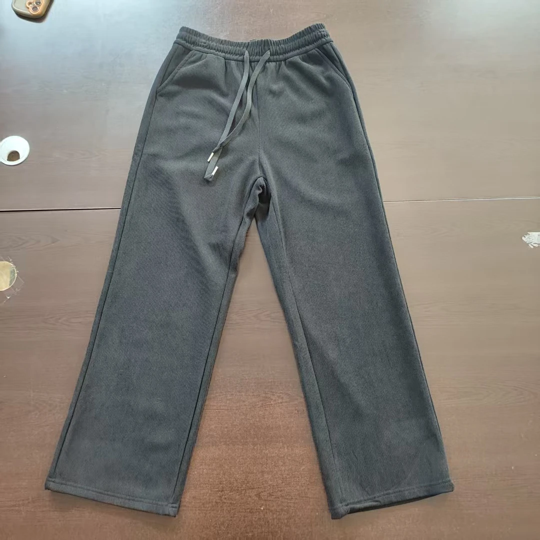 精品百搭休闲女士加绒直筒裤-4005