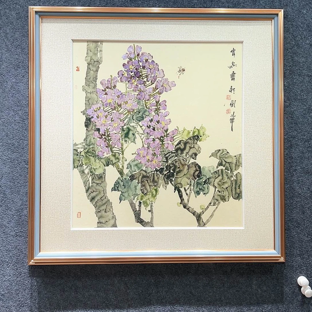 国画纯手绘画心原创