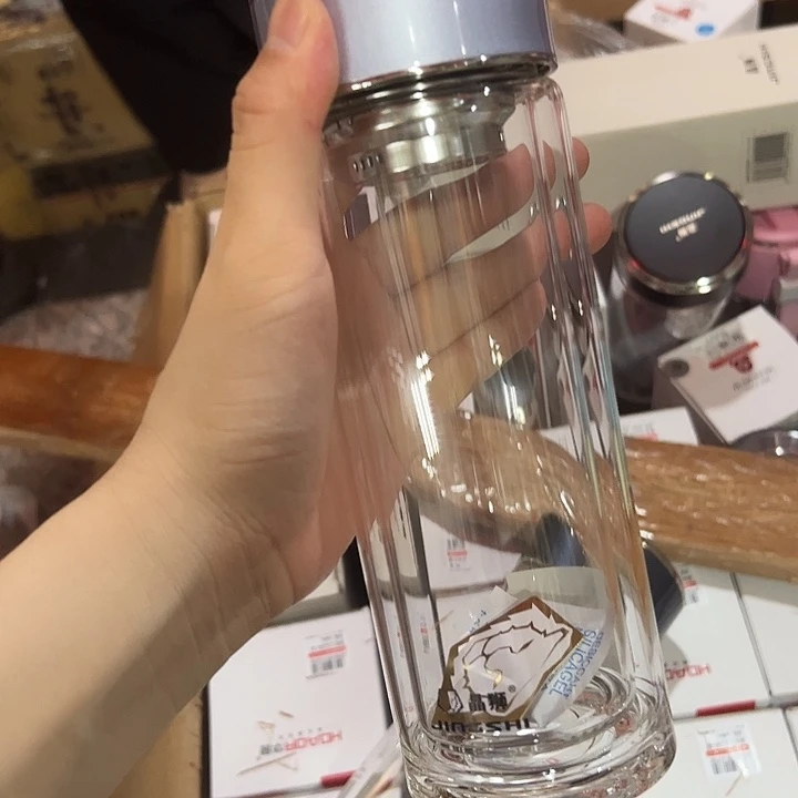 晶狮823，380紫 杯套玻璃杯双层
