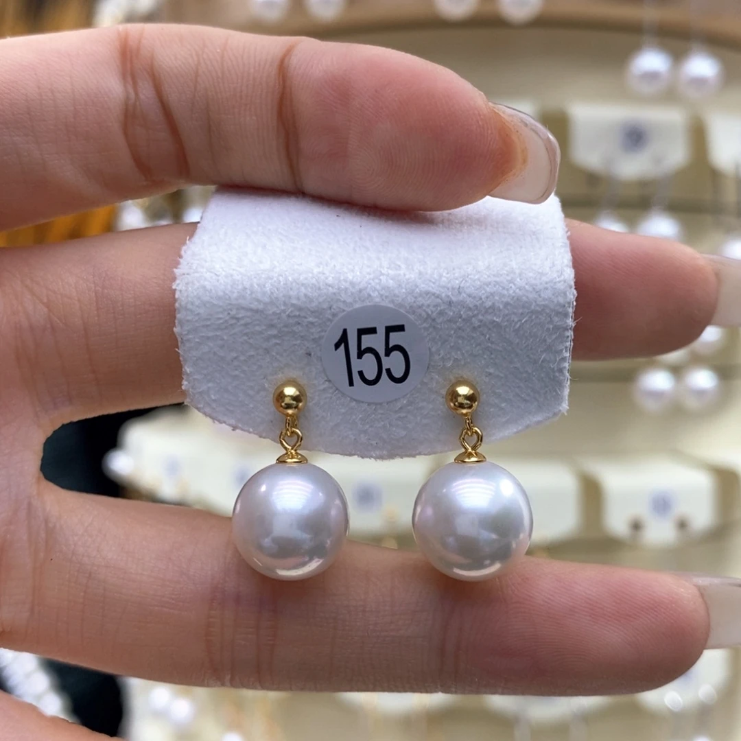 淡水珍珠耳饰银S925镶嵌
