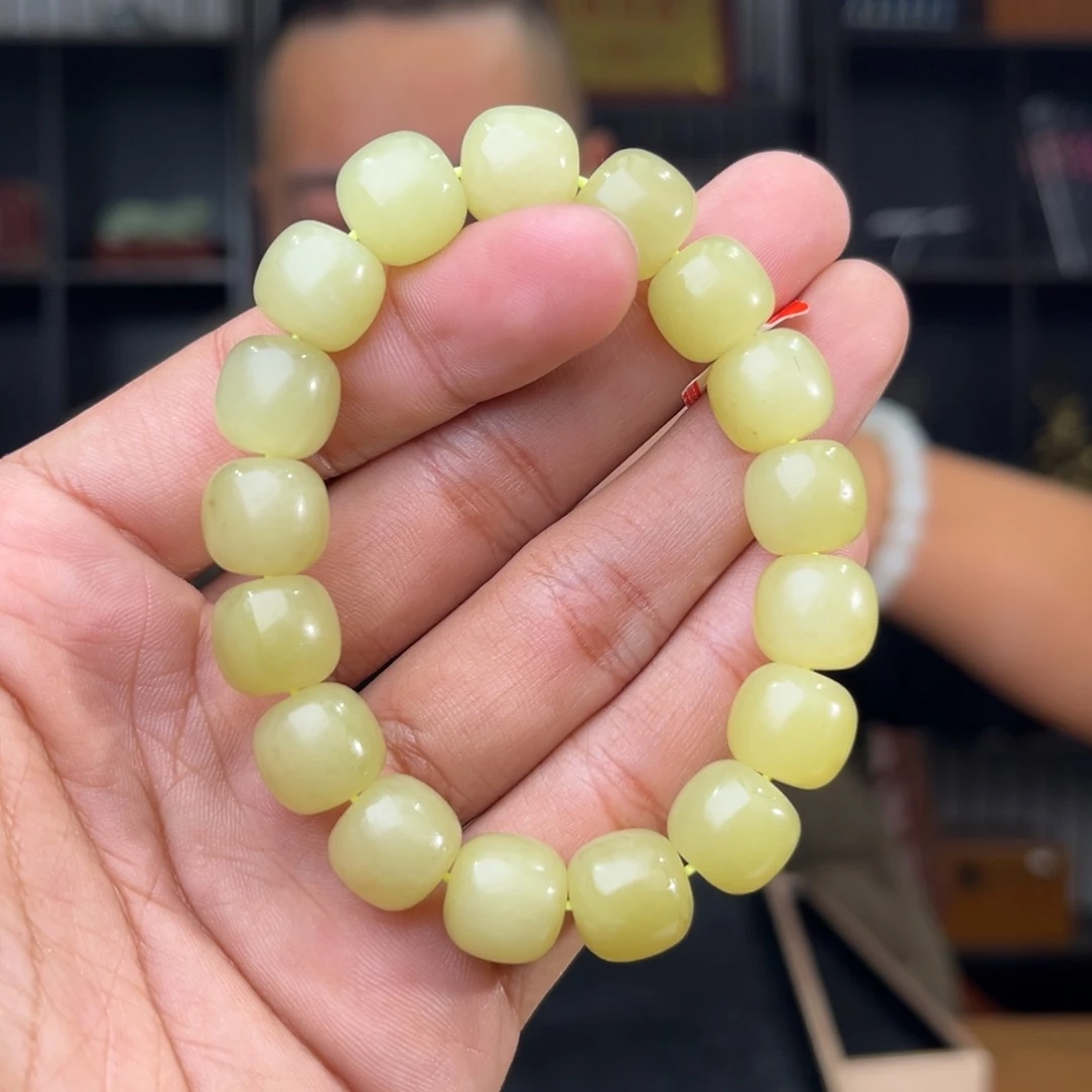 和田玉未镶嵌手串天然和田玉新疆若羌黄口料卡12老型