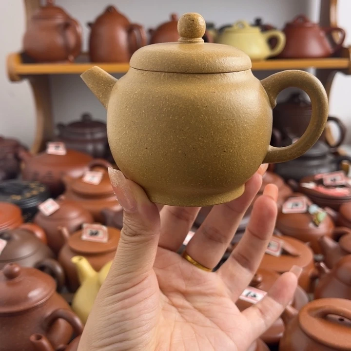 紫砂茶壶180cc黄金段半手