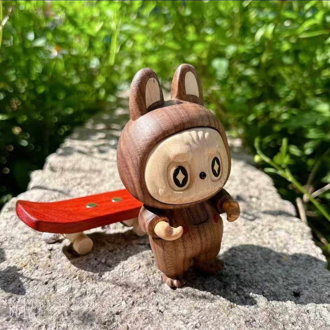 （微瑕）实木滑板拉布布创意摆件桌面装饰可爱卡通家居摆件节日礼物