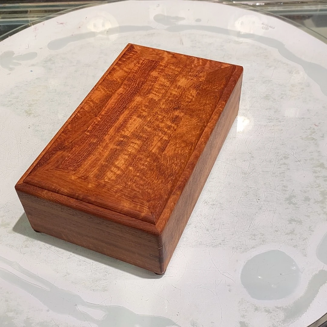 大果紫檀（缅甸花梨）独板双机关盒20/12/6