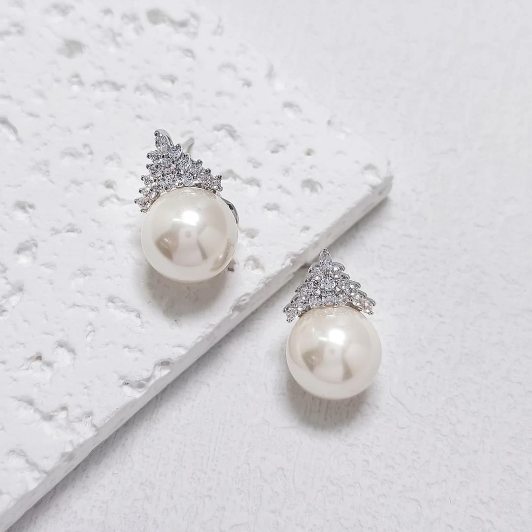 铜合金合成锆石耳饰 HLM-54875 耳环欧美气质百搭镶嵌轻奢经典