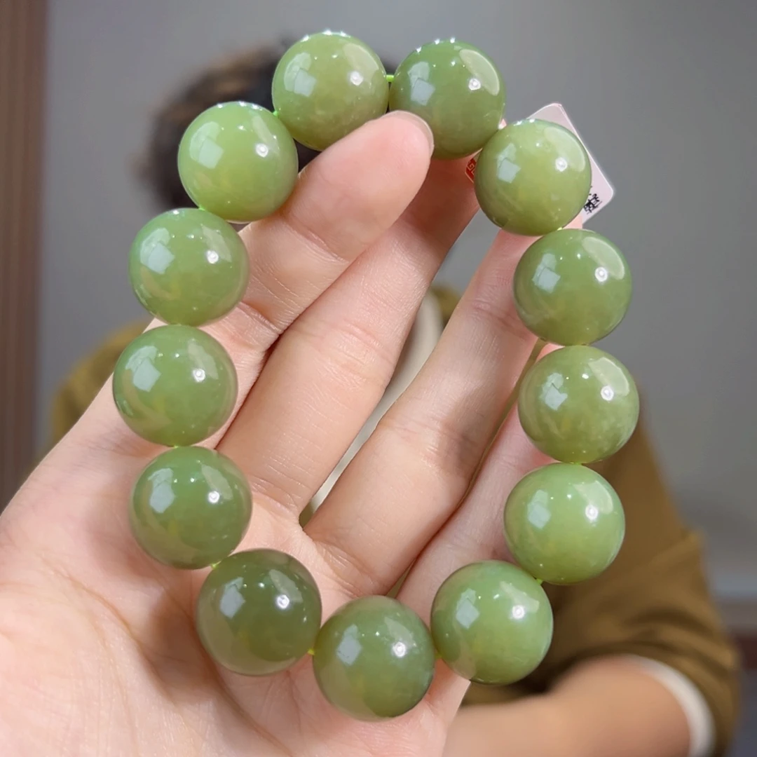 和田玉未镶嵌手串天然和田玉新疆若羌青黄口16