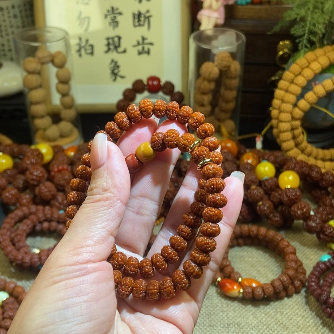 金刚菩提吊坠96玉化双圈红绿