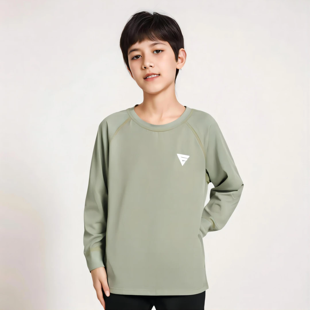 儿童圆领速干衣亲肤舒适男女童训练T恤透气不闷汗高弹24051