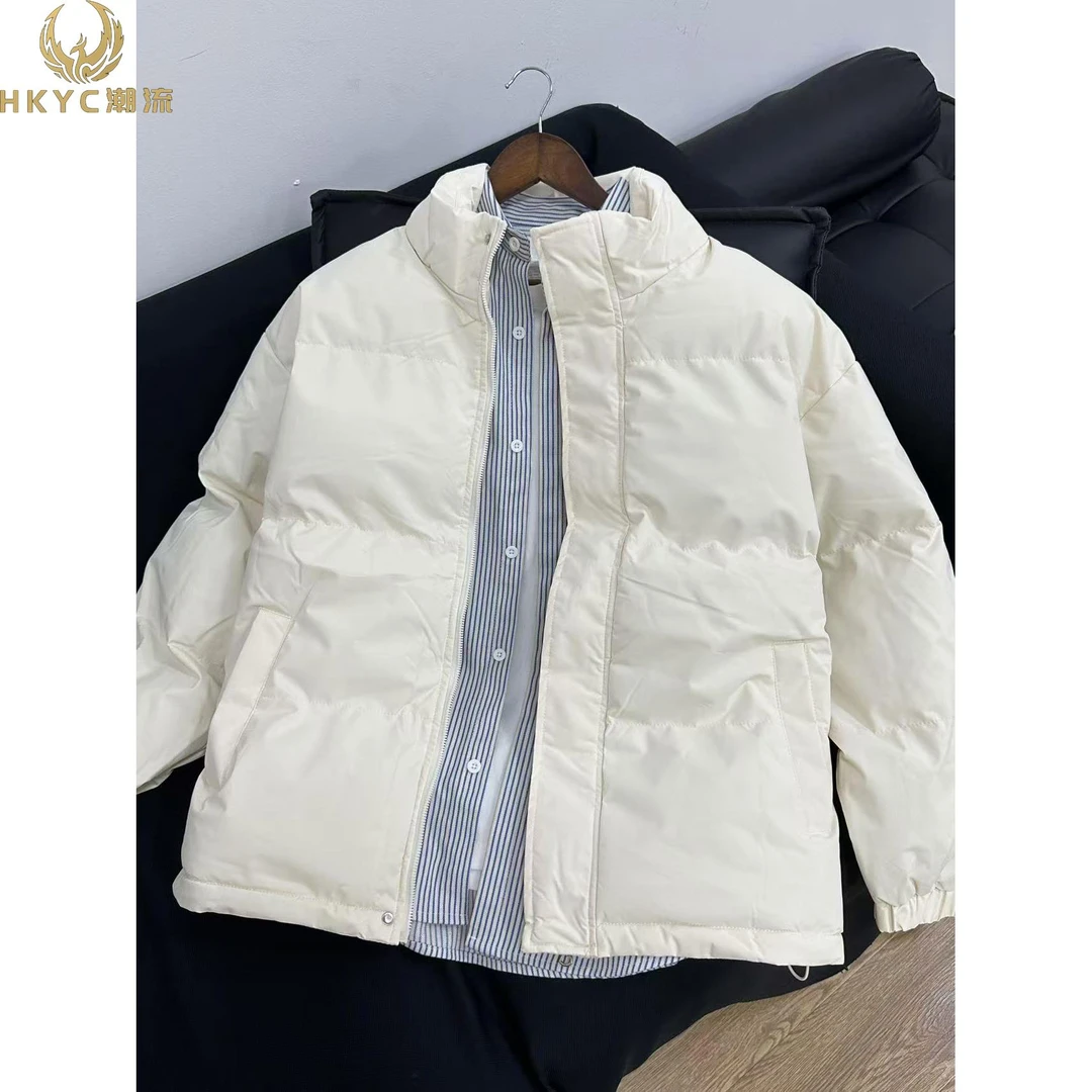HKYC外衣男式小棉质外衣加厚双件套纯色棉质外衣立领保暖外衣