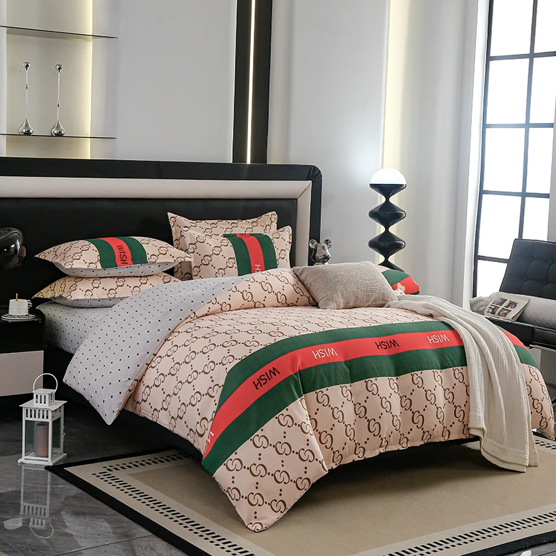 【2025春季新款】潮牌米黄轻奢风亲肤加厚云纺棉四件套