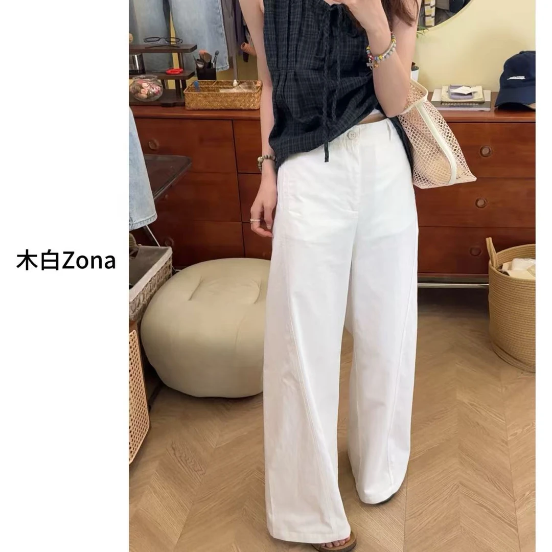 【木白】“都市留白” 夏季新款设计感通勤百搭微弯刀阔腿裤休闲裤