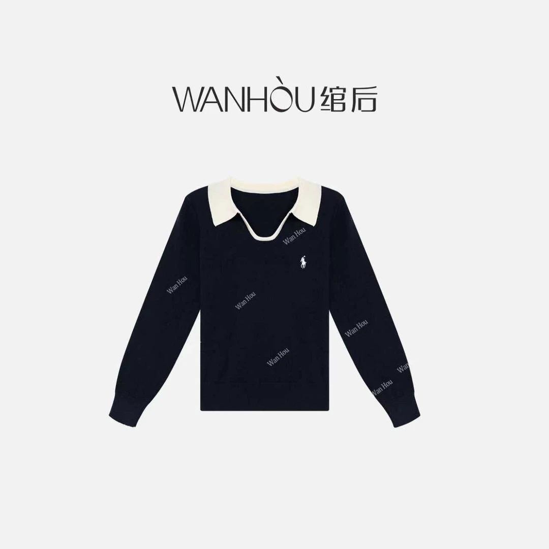 【C3753】绾后-秋季新品女式翻领卫衣宽松polo领百搭女装SS