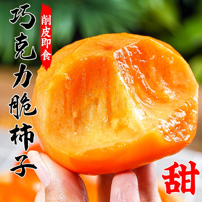 阳丰巧克力脆柿子当季新鲜水果冰糖心巧克力柿子脆甜