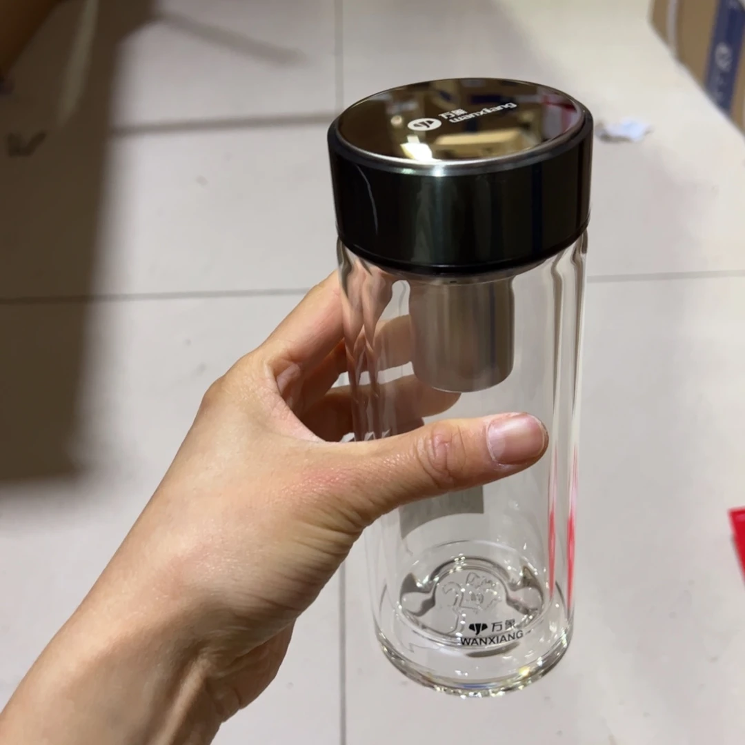 万象V265绿色双层玻璃杯➕杯套