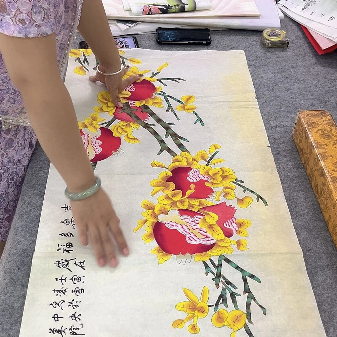 国画纯手工山水花鸟