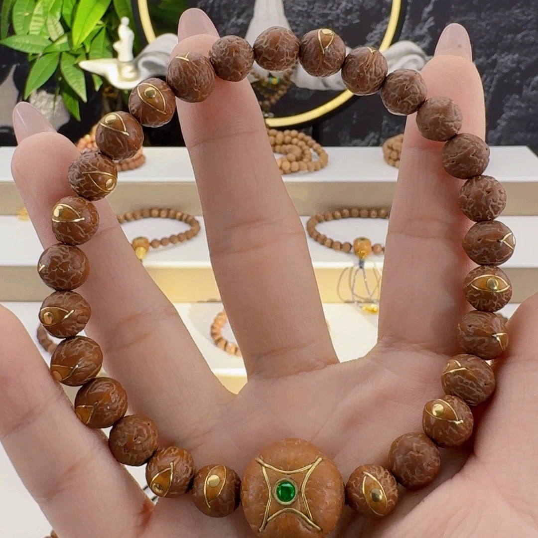 凤眼菩提吊坠梵品红皮眼线铜钉手持