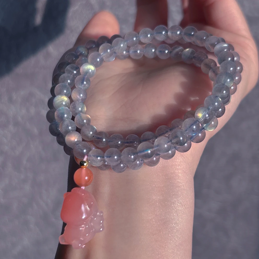 天然拉长石diy手链【多样性发一】珠径约5mm左右【YGS013】