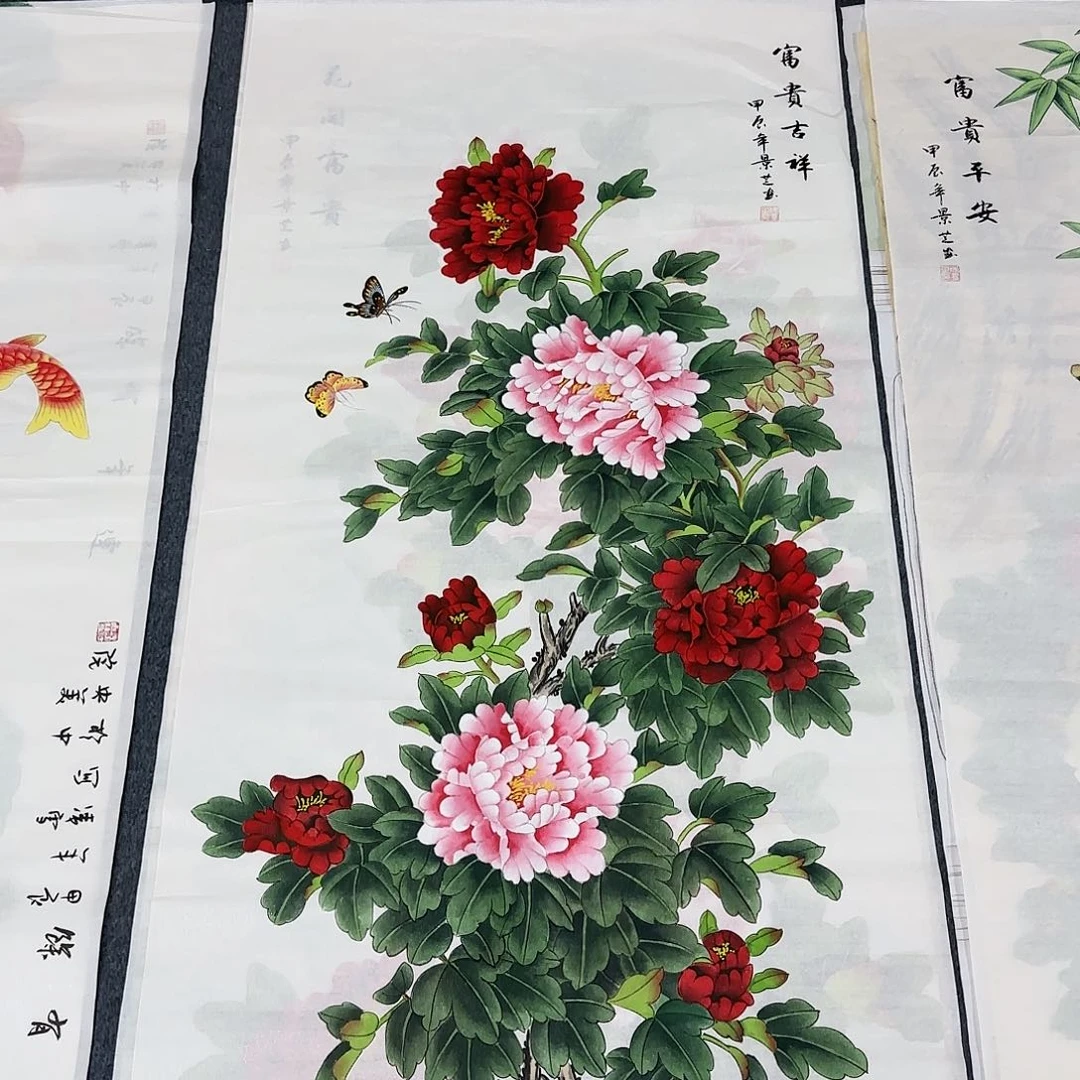 国画尺寸70X138手绘作品