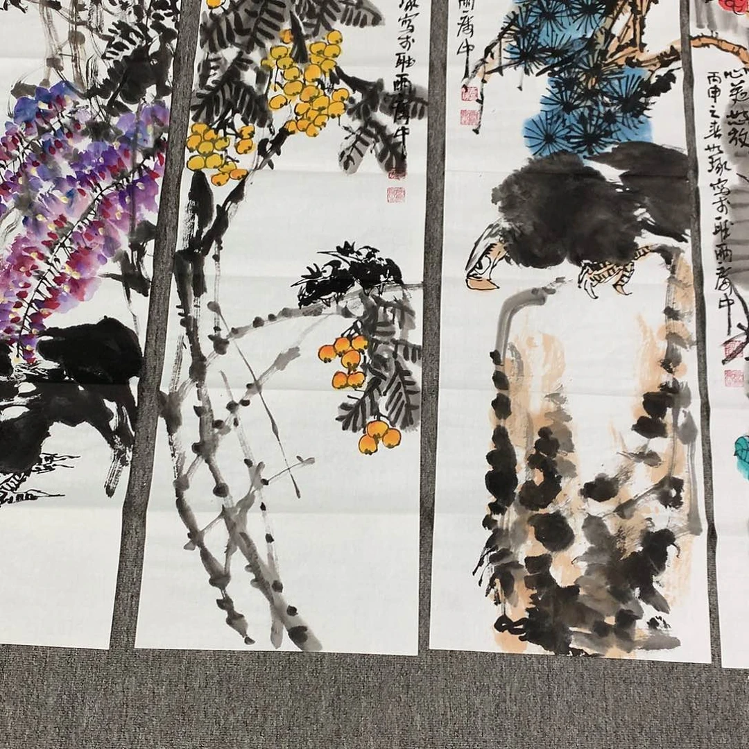 书法崔老师四条屏作品