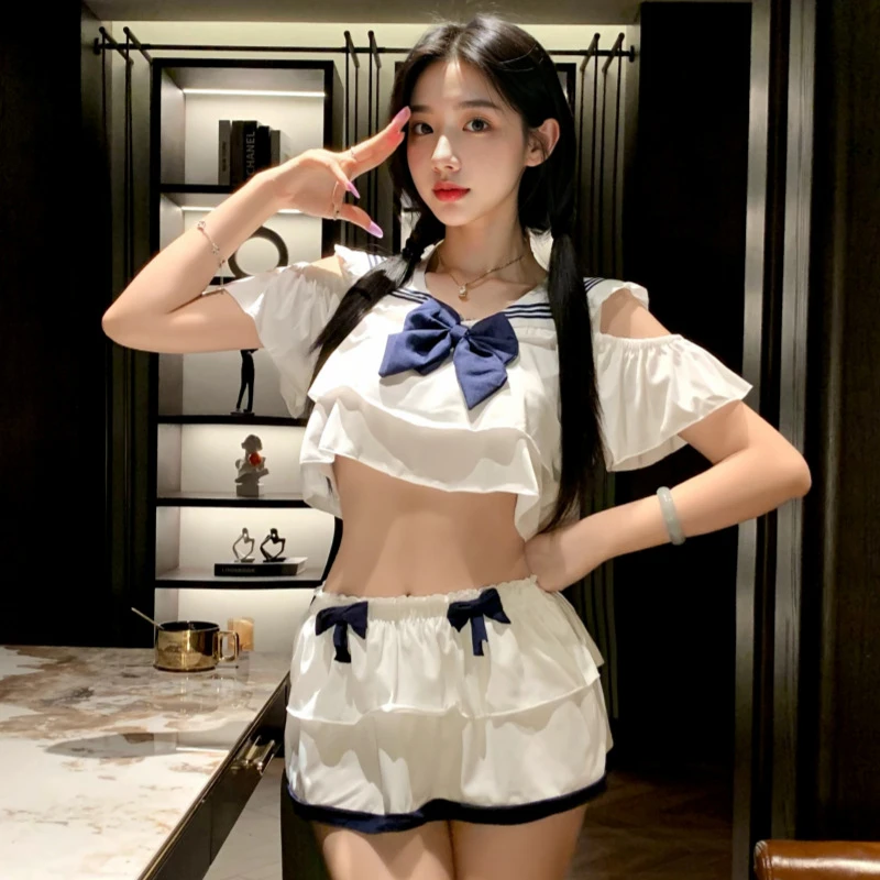 女性感纯欲水手夏季制服套装诱惑大码激情分体显瘦公主学院风套装