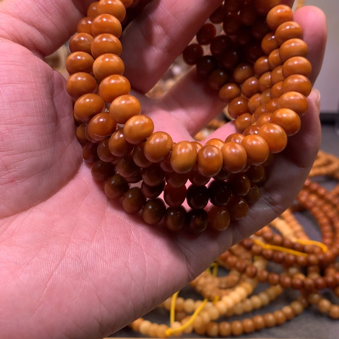 星月菩提吊坠9×7藏红玉化算盘单圈